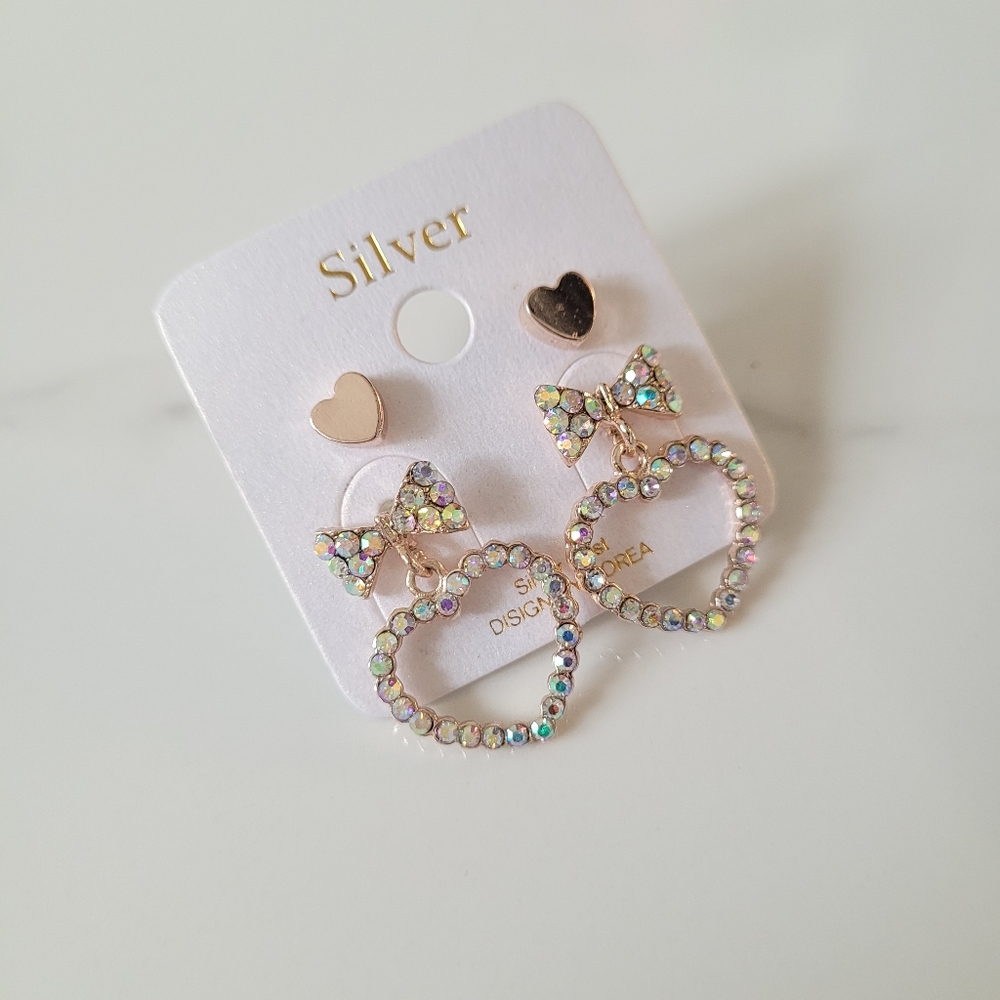 ⚡️BOGO 50% Off⚡️ 4pcs set heart earrings